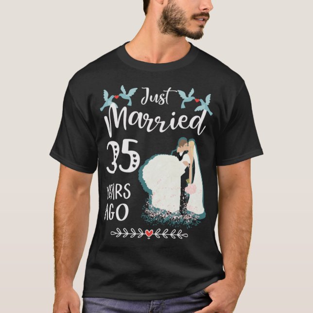 T-shirt 35e anniversaire de Mariage - Marié seulement 35 a (Devant)