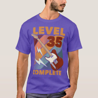T-shirt 35e Anniversaire Niveau 35 Complet E-Guitare