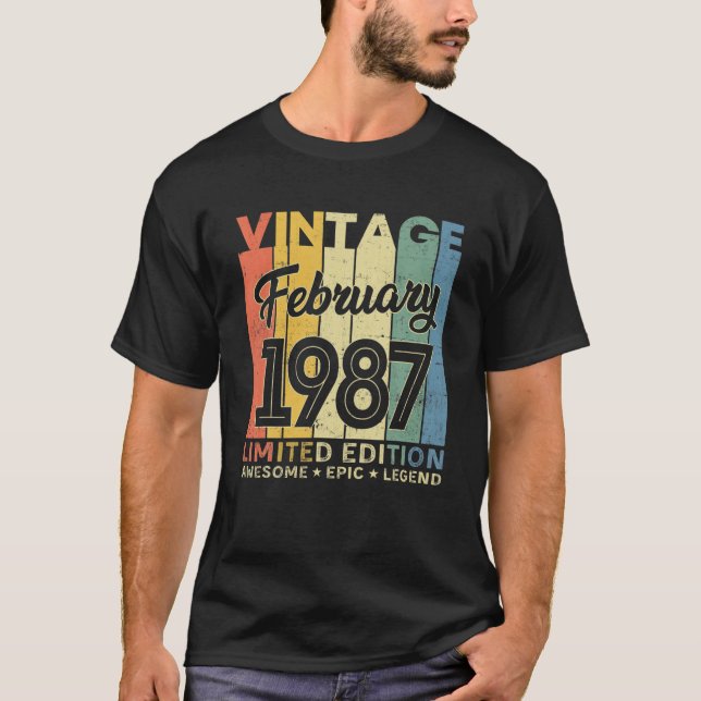 T-shirt 35E Décoration Anniversaire Février 1987 Cadeaux 3 (Devant)