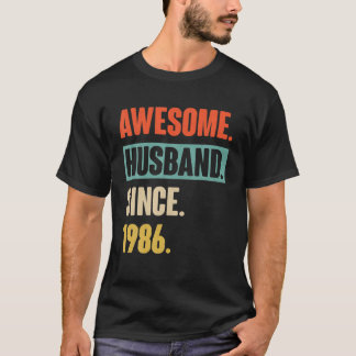 T-shirt 36 Mariage Aniversaire Cadeau Lui - Mari Awesome S