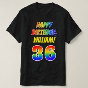 T-shirt 36e anniversaire — Bold, Fun, Rainbow 36, Nom pers