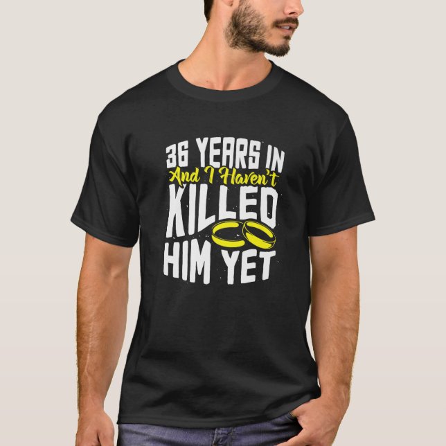 T-shirt 36E Anniversaire De Mariage Drôle 36 Année De Mari (Devant)