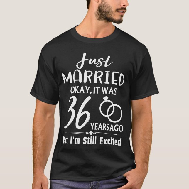 T-shirt 36e anniversaire de Mariage, marié il y a 36 ans (Devant)