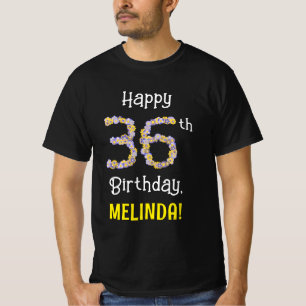 T-shirt 36e anniversaire : Fleurs florales Numéro "36" + N