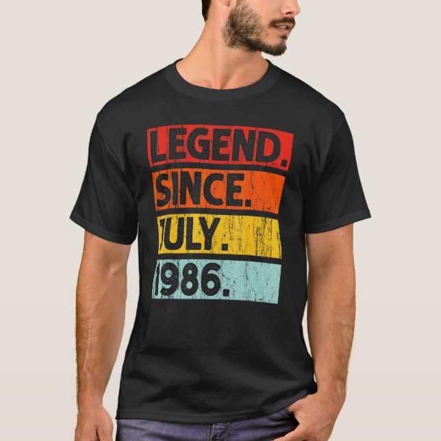 T-shirt 36e anniversaire Légende depuis juillet 1986 36 an (Devant)