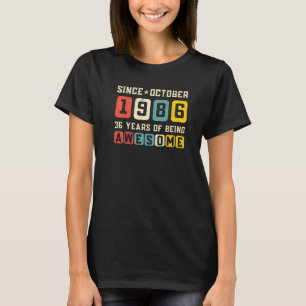 T-shirt 36e anniversaire stupéfiant depuis octobre 1986 Vi