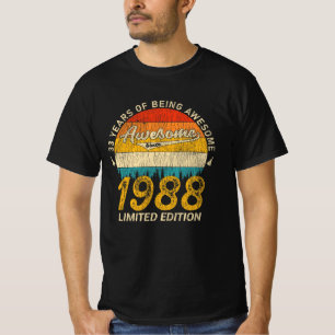 T-shirt 37 Ans 1988 Retro Awesome 37e anniversaire Cadeau