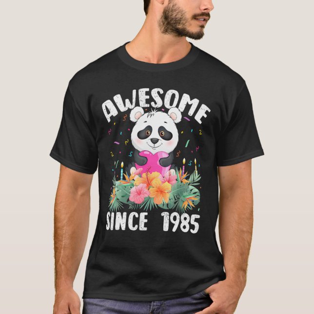 T-shirt 37 Ans Amoureux Des Pandas Incroyable Depuis 1985  (Devant)