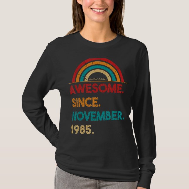 T-shirt 37 Ans Awesome depuis Novembre 1985 37e Birt (Devant)