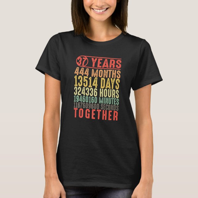 T-shirt 37 ans ensemble 37e anniversaire couple marié (Devant)
