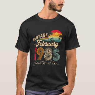 T-shirt 37E Anniversaire Cadeau Hommes Vintage Février 198