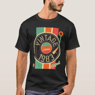 T-shirt 38 Anniversaire Homme Femme 1983 Tourne-disque Vin