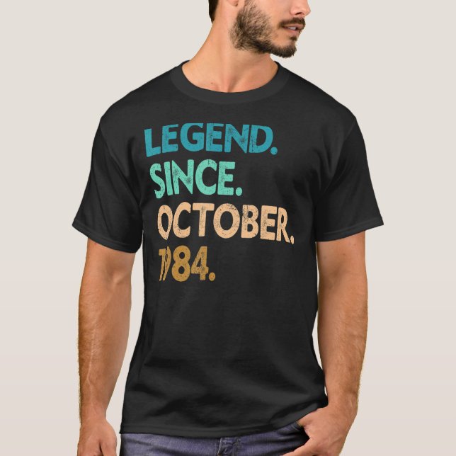 T-shirt 38 Ans Légende depuis Octobre 1984 38e Naissance (Devant)