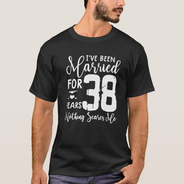 T-shirt 38 Ans Mariés Drôle Couple 38E Anniversaire (Devant)