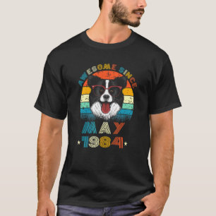 T-shirt 38e anniversaire Amour frontière Collie Chien 38 a