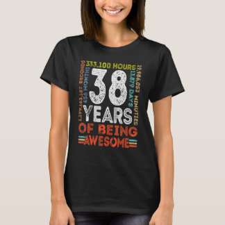 T-shirt 38e anniversaire Awesome 38 ans Vintage Retro 4