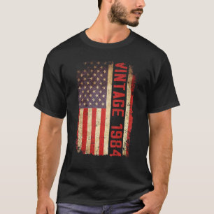 T-shirt 39 ans Vintage 1984 Drapeau américain 39e naissanc