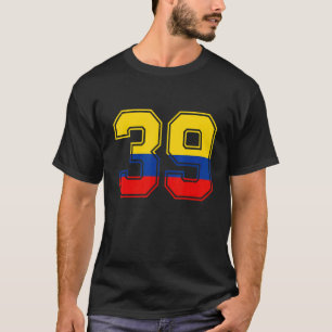 T-shirt 39e anniversaire Colombien 39 ans âge Numéro 39 Co