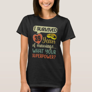 T-shirt 39e anniversaire de mariage Couples I Survived 39 