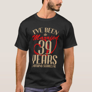T-shirt 39E Anniversaire De Mariage Couples Mariés 39 Ans