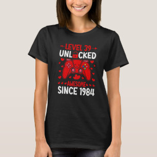 T-shirt 39e Anniversaire Jeu Niveau 39 Déverrouillé Awesom