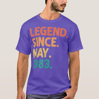 T-shirt 39e anniversaire Légende depuis mai 1983 39 ans V