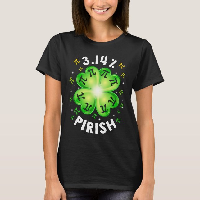 T-shirt 3.14% Chemise pirate, Geek de mathématiques St pat (Devant)