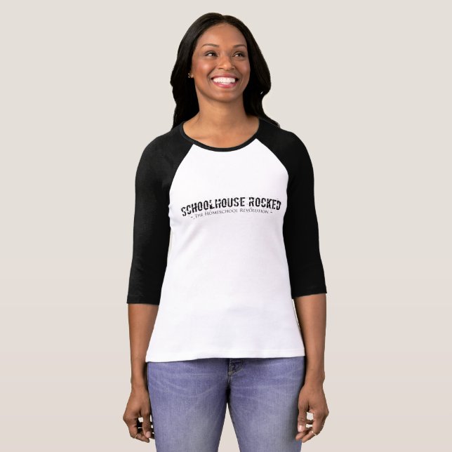 T-shirt 3/4 chemise de la douille des femmes (Devant entier)