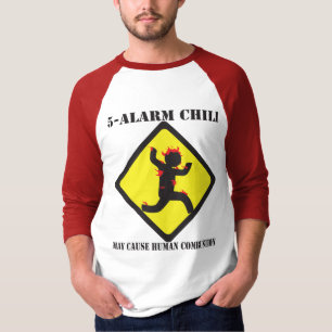 T-shirt 3/4" de 5 d'alarme hommes de piment chemise