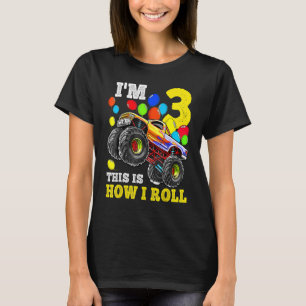 T-shirt 3 Ans 3e anniversaire Garçon Monster Camion Car