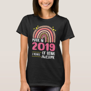 T-shirt 3 Ans 3E Anniversaire Né En 2019 Femmes Filles