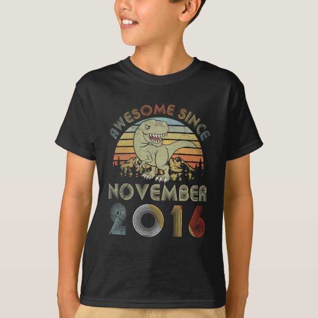T-shirt 3 ans 3ème garçon d'anniversaire de dinosaure en (Devant)