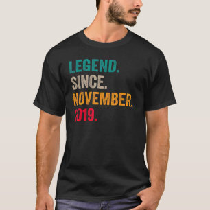 T-shirt 3 ans de légende depuis novembre 2019 3e anniversa