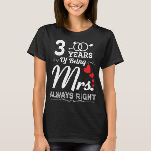 T-shirt 3 Ans D'Être Madame La Femme 3E Anniversaire Maria