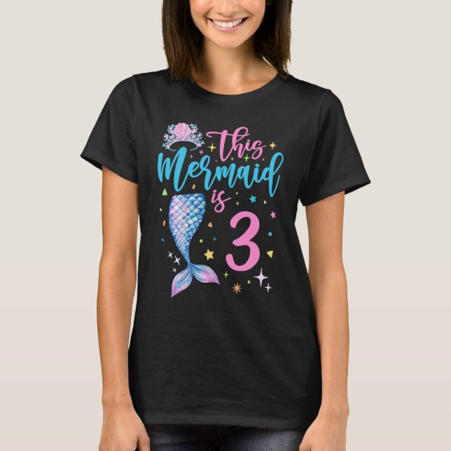 T-shirt 3 Ans Femme Reine 3 Anniversaire Fille 3 B (Devant)