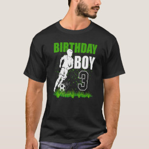 T-shirt 3 Ans Football Anniversaire Thème 3ème Pour Bo
