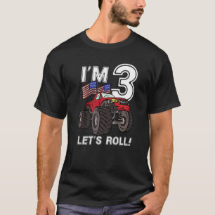 T-shirt 3 ans Garçon Monster Camion 3e anniversaire Enfant