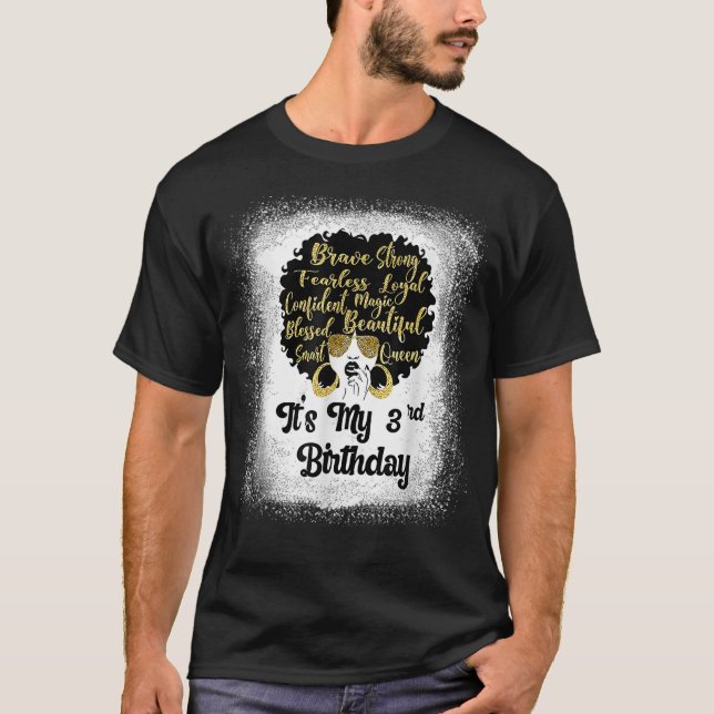 T-shirt 3 Ans Leopard Melanin Fille C'Est Mon Anniversaire (Devant)