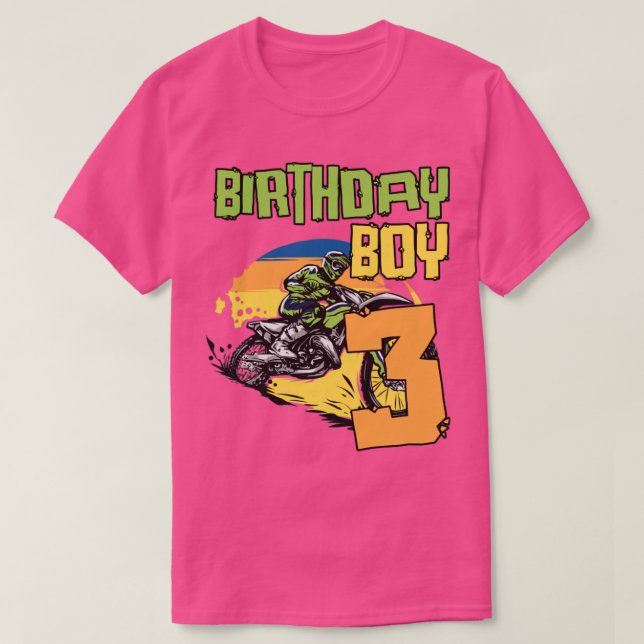 T-shirt 3 ans Vélo Jour d'anniversaire Motocross MX 3 (Design devant)