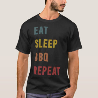 T-shirt 3 barbecue cadeau Eat Sleep BQ Repeat