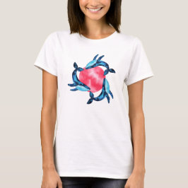 T-shirt 3 Beaux baleines d'aquarelle de galaxie avec bulle