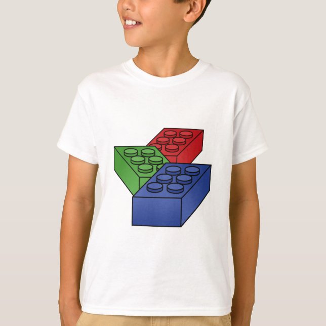 T-shirt 3 blocs constitutifs - art de bruit de vecteur (Devant)
