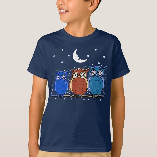 T-shirt 3 chouettes (Devant)