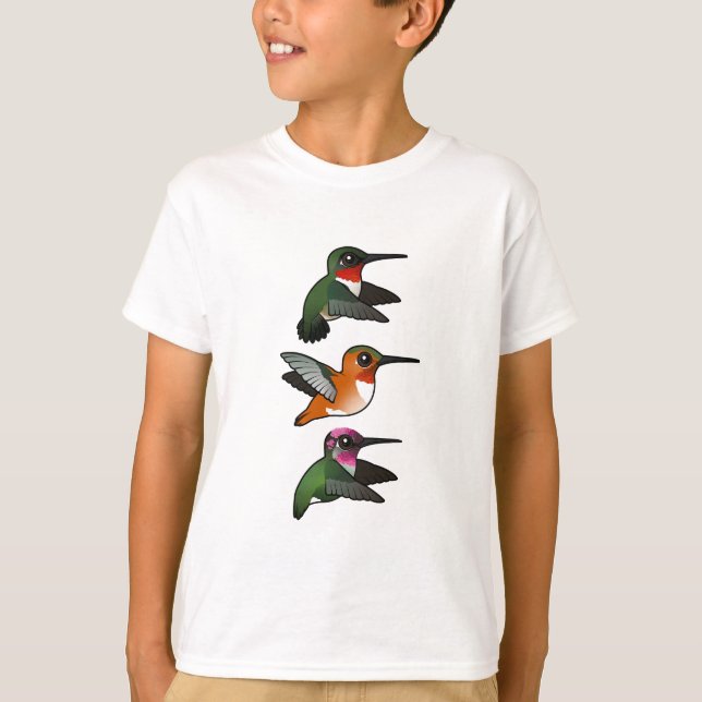 T-shirt 3 colibris Birdorés en vol (Devant)