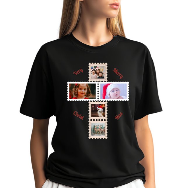 T-shirt 3 Custom Phots Christmas Cross Matching  (Créateur téléchargé)