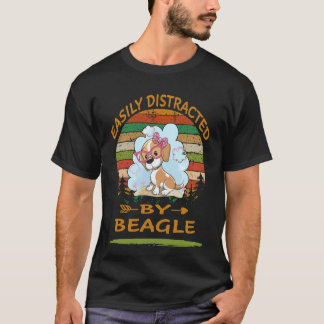 T-shirt 3 Facilement Distrait Par Beagle