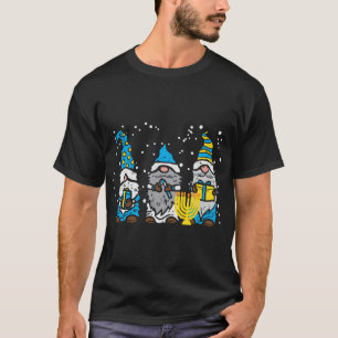 T-shirt 3 Gnomes Menorah Juif Hanoukka Chanukah Gardenin