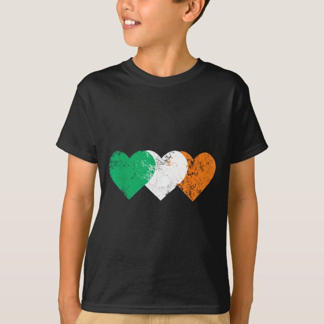 T-shirt 3 Hearts Ireland Flag St. Patricks Day Irish Flags (Devant)