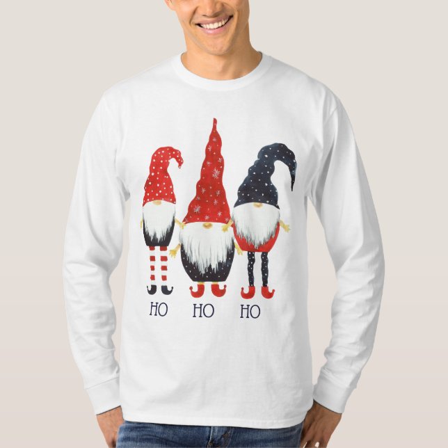 T-shirt 3 Jolies elfes de Noël, Ho Ho Ho (Devant)