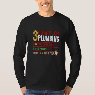 T-shirt 3 Lois Sur La Plomberie Plomber Plumbing Handyman 